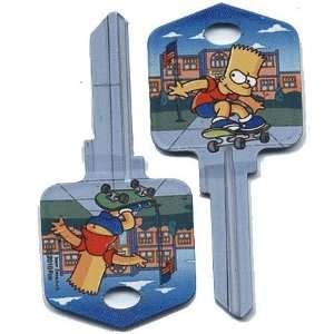  Simpsons   Bart Skateboarding House Key Schlage / Baldwin 
