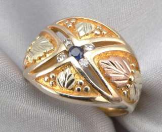  & 12K Solid GOLD Sapphire DIAMOND RING Mens RUSHMORE Co. RGC  