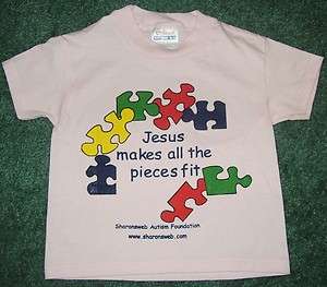 Girls XS 2 4 toddler Christian Autism Awareness PINK t shirt  