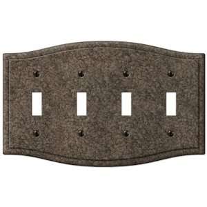  Camelot Pewter Steel   4 Toggle Wallplate