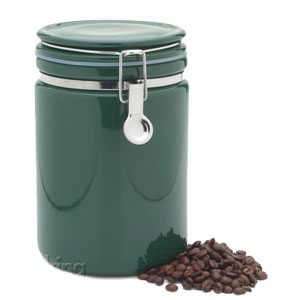 Beehouse Ceramic Canister with Airtight Seal and Gasket (Green) 56 Oz 