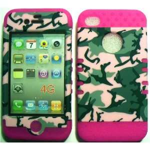   iPhone 4 4S Hybrid 2 in 1 Rubber Cover Case Cell Phones & Accessories