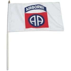  82nd Airborne Flag 12in x 18in mounted on 24in wooden 