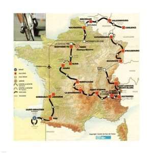  Tour de France 1992 map Poster (12.00 x 12.00)