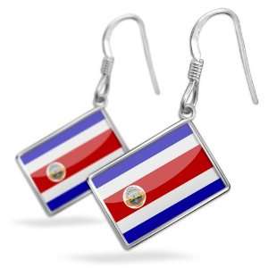  Earrings Costa Rica Flagwith French Sterling Silver 