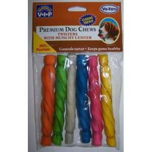  Vo Toys Colorful Twisters with Munchy Center 5in 6pack Dog 