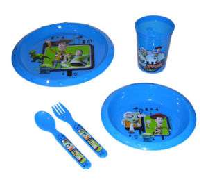 TOY STORY Plate Bowl Cup Spoon Fork 5pc kids Dining Set  