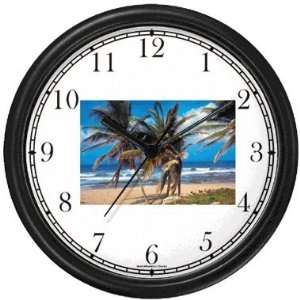   Beach Wall Clock by WatchBuddy Timepieces (Hunter Green Frame) Home