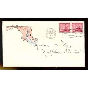   of Maryland (unlisted) First Day Cover; Map; Maryland 