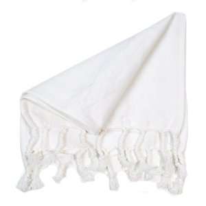  Napkin Size Cotton Turkish Towel Pestemal   White Color 