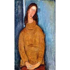 Oil Painting Jeanne Hebuterne in a Yellow Jumper Amedeo Modigliani H