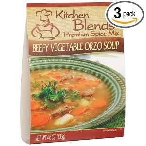 Kitchen Blends Beefy Vegetable Orzo Soup Mix, 4.6 Ounce Packages (Pack 