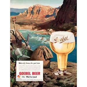  1951 Ad Goebel Beer Michigan California Mello ized 