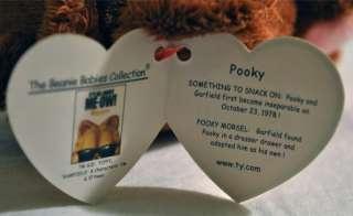 RARE TY Beanie Baby Garfields Teddy Bear POOKY Mint with Tag 2004 