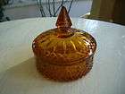 amber candy dish with lid  