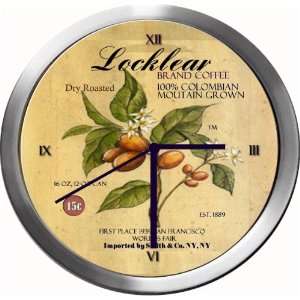  LOCKLEAR 14 Inch Coffee Metal Clock Quartz Movement 