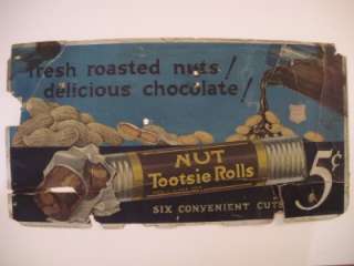 Nut Tootsie Rolls 1930s Vintage Advertisement Poster Candy  