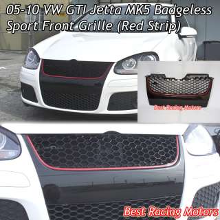 05 10 VW GTI Jetta MK5 Badgeless Front Grille (Red)  