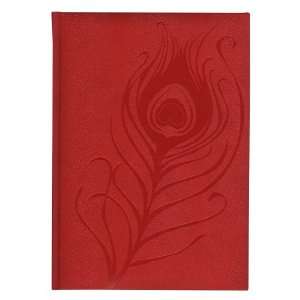  Pierre Belvedere Peacock Large Notebook, Padded Cover, Red 