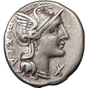 Roman Republic LEX PORCIA 110BC Ancient Silver Coin P. Laeca ROMA 