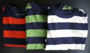 New Tommy Hilfiger Baby Boys Striped Jersey Tee Green Orange White 2T 