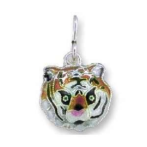 Bengal Tiger Head Sterling Silver and Enamel Charm