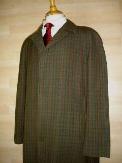 VINTAGE DRUMMONDS SUPERFINE WORSTED TWEED RAINCOAT by DUNN & CO 44 