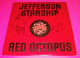 AUTHENTICALLY HAND SIGNED JEFFERSON STARSHIP RED OCTOPUS LP