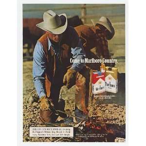  1989 Marlboro Cigarette Country Man Campfire Print Ad 