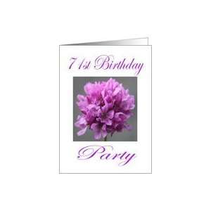  Happy 71 st Birthday Party Invitation Purple Flower Card 