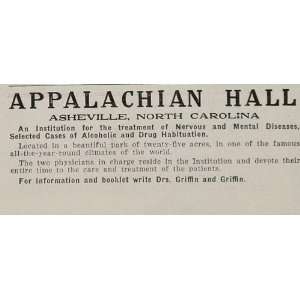  1926 Ad Appalachian Hall Asheville Sanitarium Griffin 