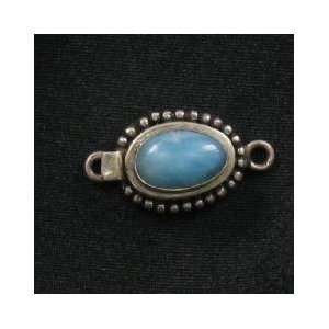    AAA STERLING OVAL LARIMAR CLASP 11.3x8mm~ 