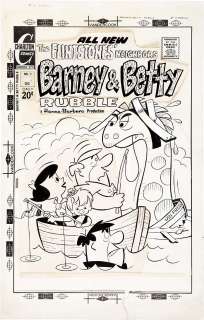 CHARLTON COMICS PRODUCTION COVER,Barney Betty Rubble 2  