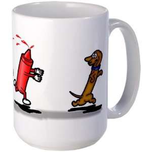 Run Wiener Dog Funny Large Mug by   Kitchen 