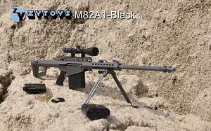 US Modern M82A1   Black Barrett Sniper Rifle 1/6  