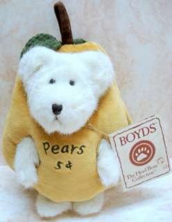 BOYDS BEARS Bartlett PLUSH Peeker FRUIT Pear 914164  