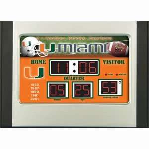  Miami Hurricanes UM NCAA Scoreboard Desk & Alarm Clock 