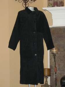 NEW CENTIGRADE Black Full Length Washable Suede Ladies Coat Small 