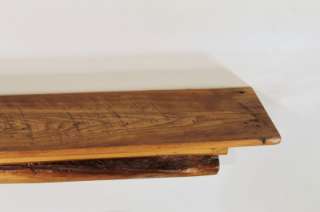 305 Antique rustic log shelf, 1800s Basswood & Red Oak, gnarly, very 