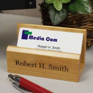 Engraved Wood Business Card Holder Personalized FREE  