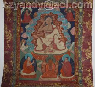 name wonderful old tibetan buddhist hand painted thangka milarepa high