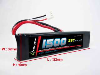RC Battery 25C 50C 1500mAh 7.4V 2S High Discharge LiPo  