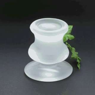  Biederman & Sons Frosted Glass Candlestick 2 1/2