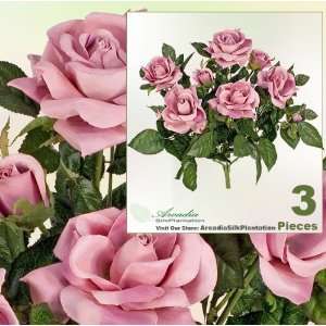 Three 21 Artificial Rose Silk Flower Bushes Wedding Decor _ Beauty 