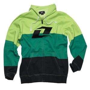  One Industries Thirds Zip Up Hoody   Large/Lime Green 