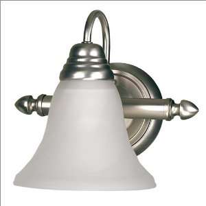   Bathroom Satin Nickel Fluorescent Wall Sconce with White Marble Glass