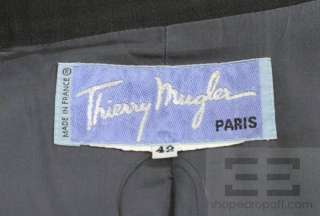Thierry Mugler Black Seamed Snap Front Blazer Jacket Size 42  