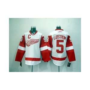  Lidstrom #5 NHL Detroit Red Wings White Hockey Jersey Sz50 