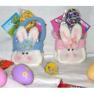 Plush Bunny Kids Easter Mini Gift Tote Basket   Candy, Games, Coloring 