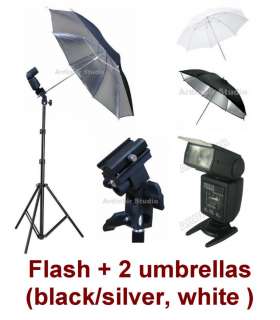 All kind of external flashes with standard hot shoe(except Sony hot 